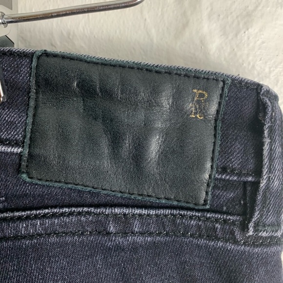 R-13 Black Marble Low-Rise Skinny Jeans - Picture 11 of 13